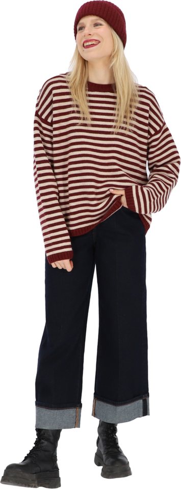 halsüberkopf Accessoires Strickpullover Streifen mit Rundhalsausschnitt hochwertiger Wollmix von halsüberkopf Accessoires