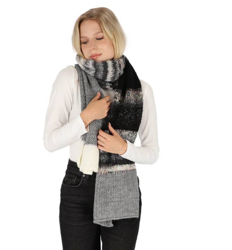 halsüberkopf Accessoires Strickschal Chenille mit Streifenpatch, Made in Germany! von halsüberkopf Accessoires