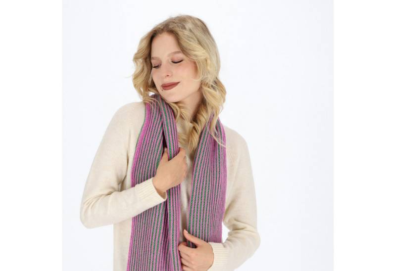 halsüberkopf Accessoires Strickschal mit 2-farbiger Rippe, aus extra feiner Merinowolle von halsüberkopf Accessoires