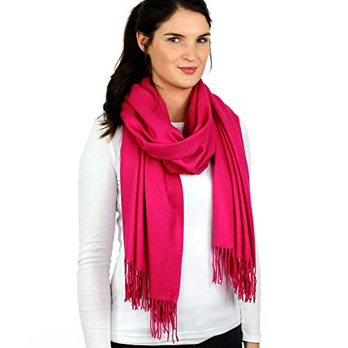 halsüberkopf Pashmina Schal für Damen in vielen modischen Farben bestehend aus 100% Viskose (Pink) von halsüberkopf