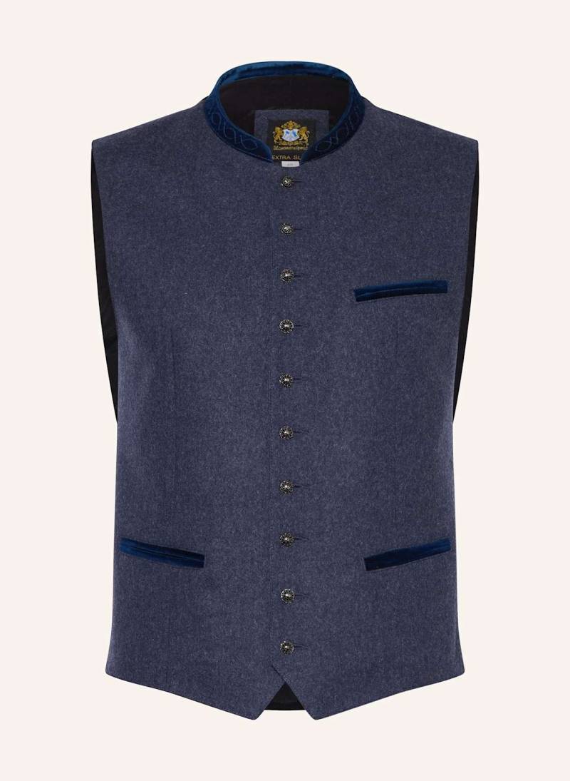 Hammerschmid Trachtenweste Manuel Extra Slim Fit blau von hammerschmid