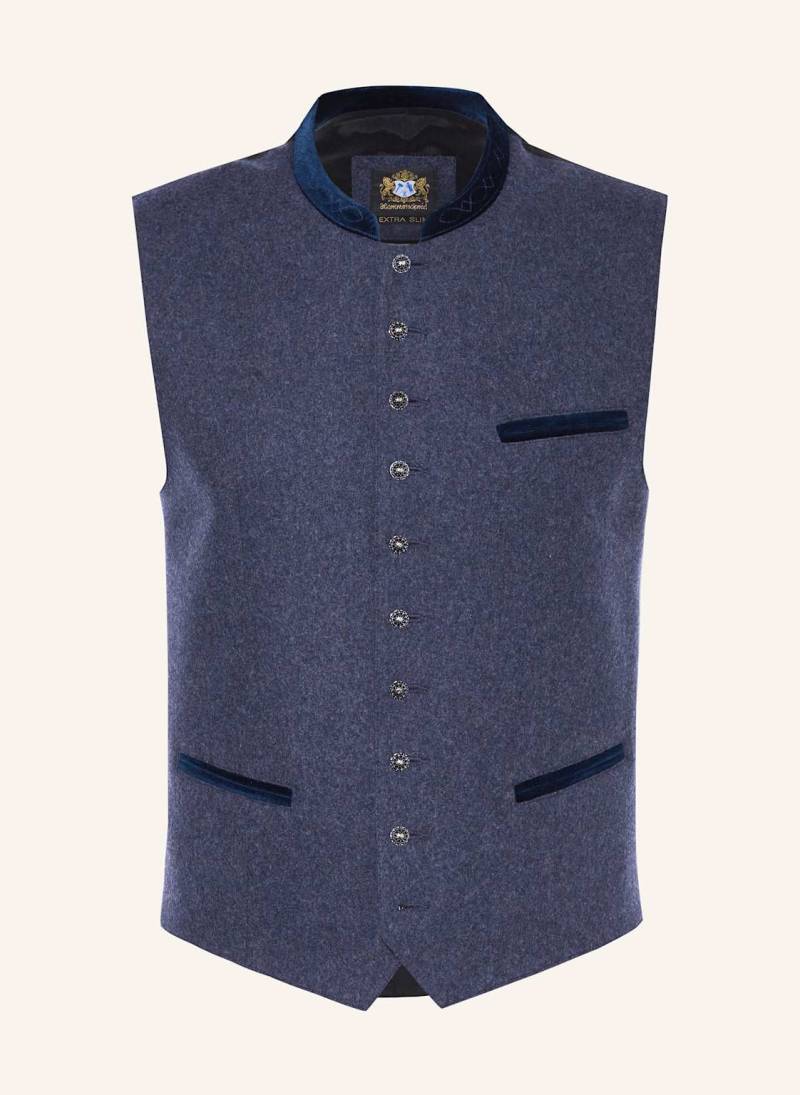 Hammerschmid Trachtenweste Manuel Extra Slim Fit blau von hammerschmid