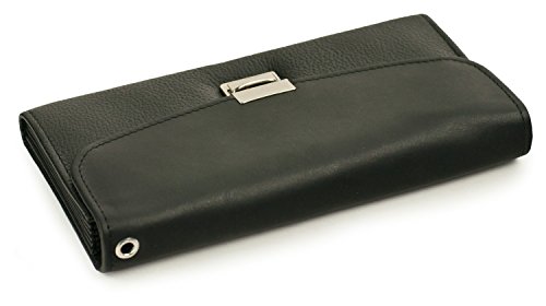 Hamosons â€“ Profi Kellnerbörse/Kellnergeldbeutel aus Nappa-Leder und geöltem Leder, Schwarz, Modell 1014 von Hamosons