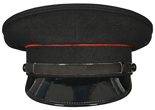 handembroideryuk Feuerwehr Schirmmütze Feuerwehr schwarz Blazer Peak Officers Cap Mütze, Schwarz , 62 cm von handembroideryuk