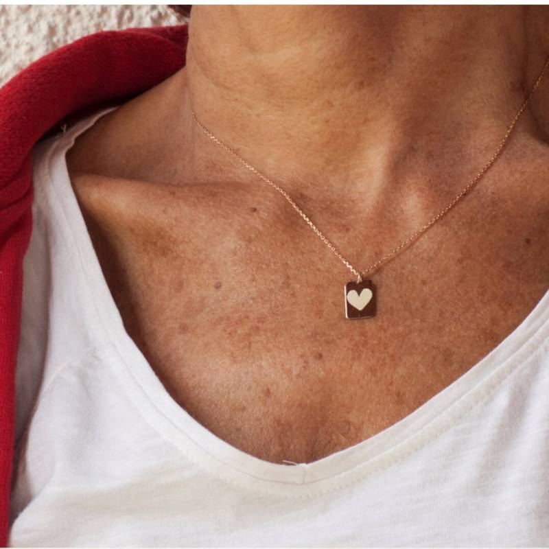 Benutzerdefinierte Anfängliche Halskette/925 K Silber Kette Herz Gold Tag Name Benutzerdefinierte Anfängliche Halskette/925 K Silber Kette Herz Gold Tag Name von handesignjewelry