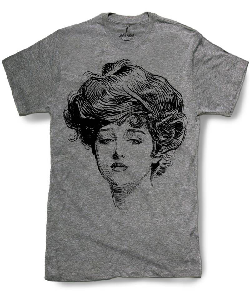 Art Deco Frisur Herren T-Shirt 8 Farbvarianten Größen Sm Med Lg Xl Xxl Skip N Whistle von handjobdesign