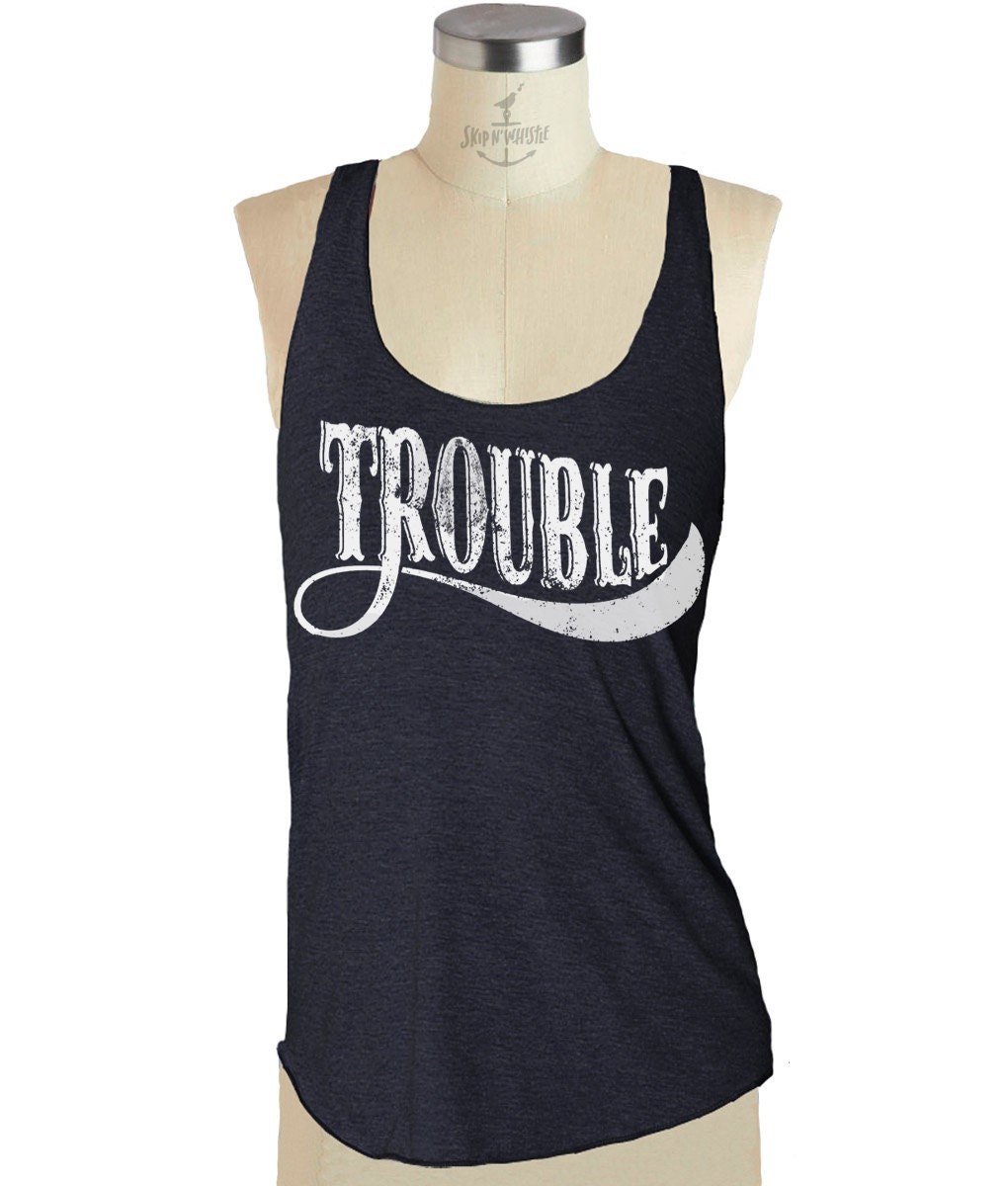 Brautjungfern Tank Tops - Trouble Top - Damen Junggesellinnen Shirt Tri-Blend S M Lg von handjobdesign