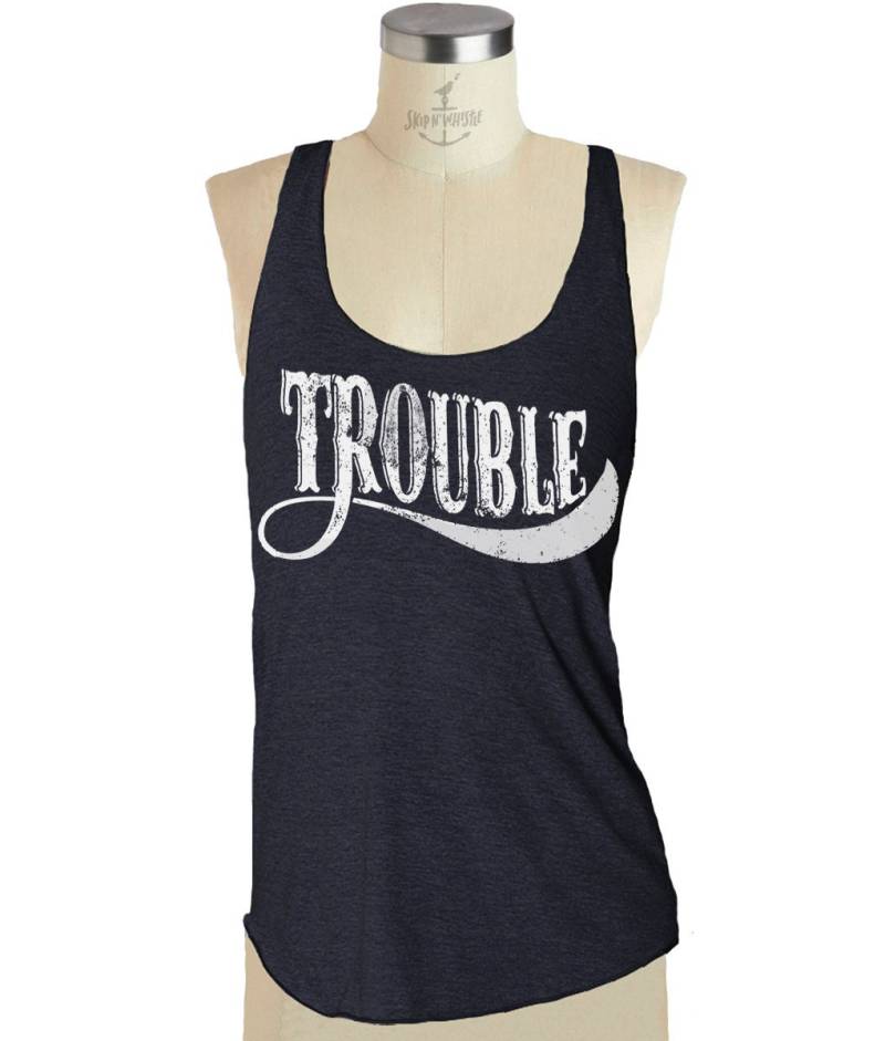 Brautjungfern Tank Tops - Trouble Top - Damen Junggesellinnen Shirt Tri-Blend S M Lg von handjobdesign