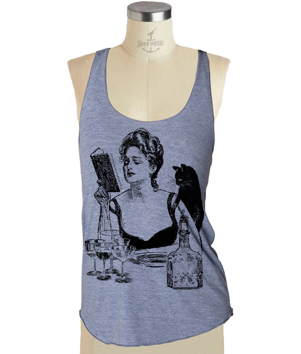Cat Woman Tank Top Shirt - American Printed Apparel Tri-Blend Workout 8 Farboptionen Erhältlich in Den Größen S, M, L von handjobdesign