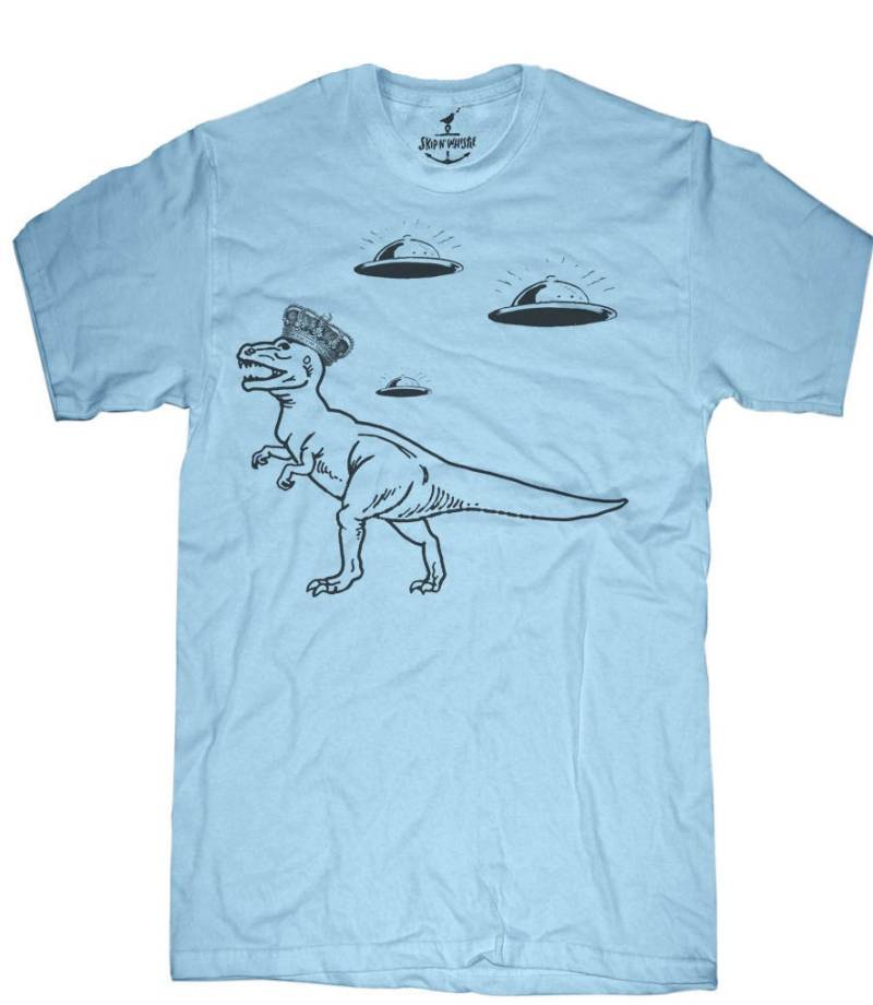 Herren Dinosaurier T-Shirt - Ufo - Größen Sm Med Lg Xl Xxl 3Xl, 4Xl, 5Xl von handjobdesign