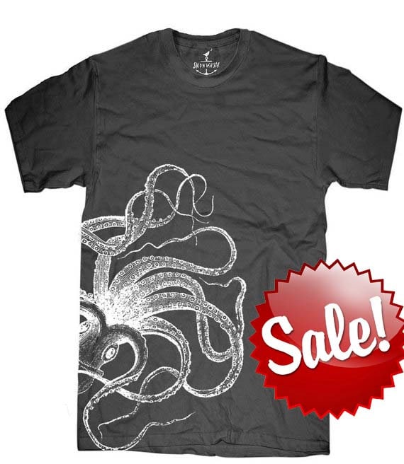 Herren Octopus T Shirt Kraken S M L Xl von handjobdesign