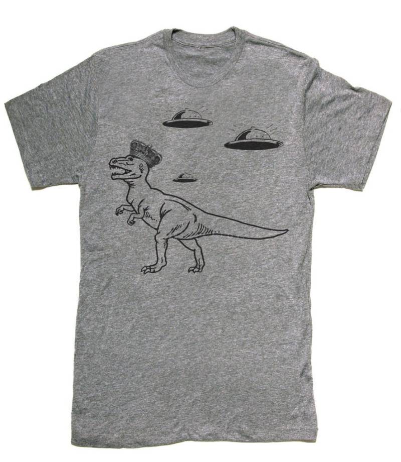 Herren Unisex T-Shirt - Dinosaurier Ufo Aliens Größen Sm Med Lg Xl Xxl 3Xl, 4Xl, 5Xl von handjobdesign