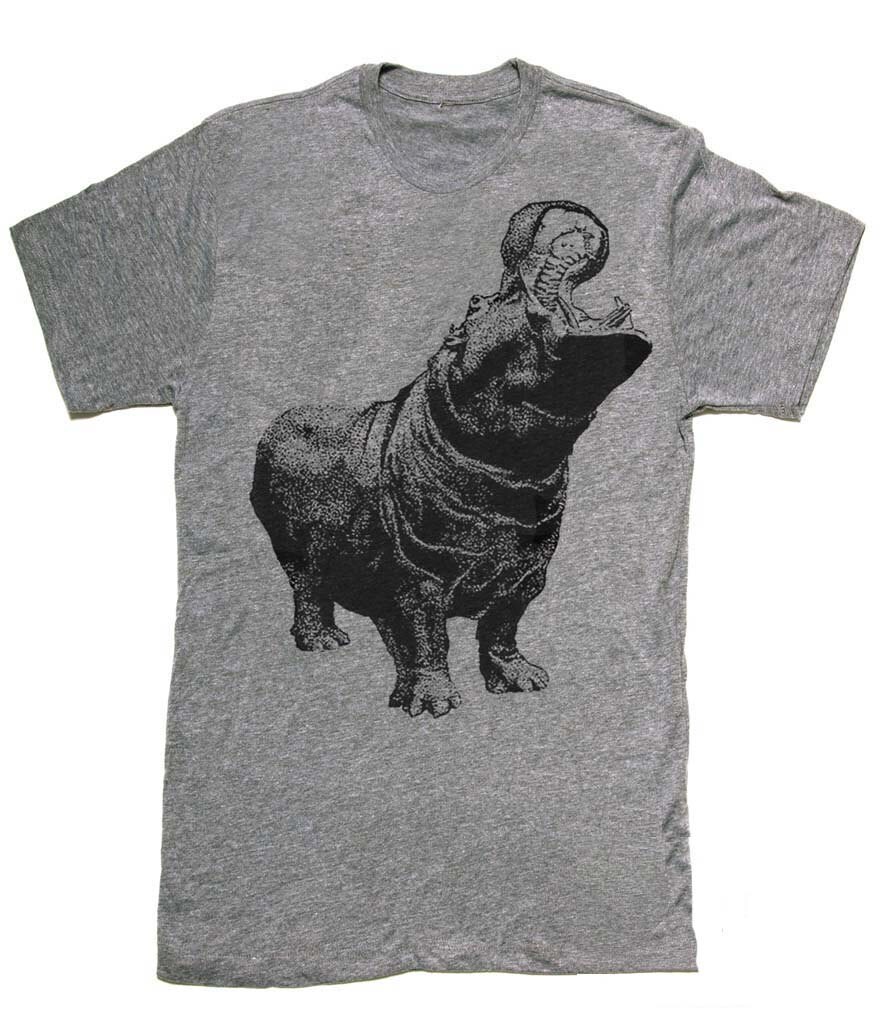 Herren Unisex T-Shirt Hungry Hippo Größen Sm Med Lg Xl Xxl 3Xl, 4Xl, 5Xl von handjobdesign