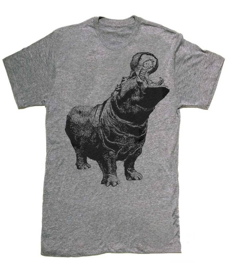 Herren Unisex T-Shirt Hungry Hippo Größen Sm Med Lg Xl Xxl 3Xl, 4Xl, 5Xl von handjobdesign