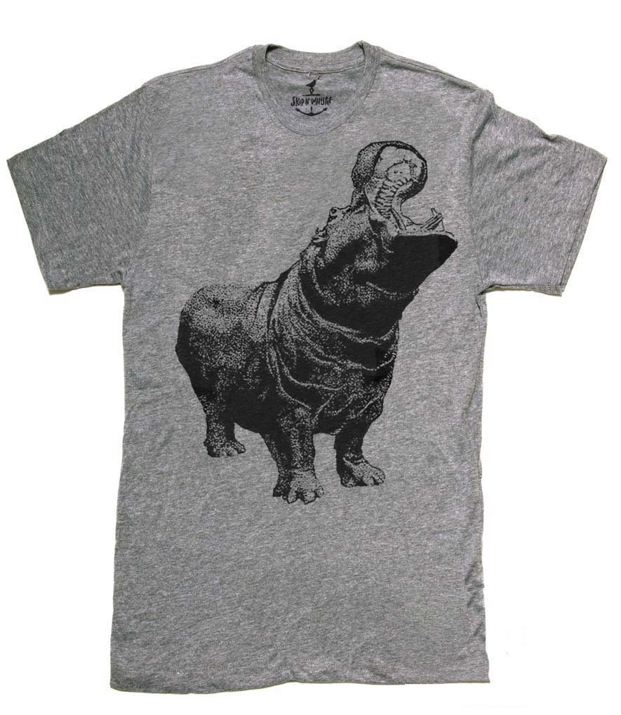 Herren Unisex T-Shirt Hungry Hippo Größen Sm Med Lg Xl Xxl 3Xl, 4Xl, 5Xl von handjobdesign