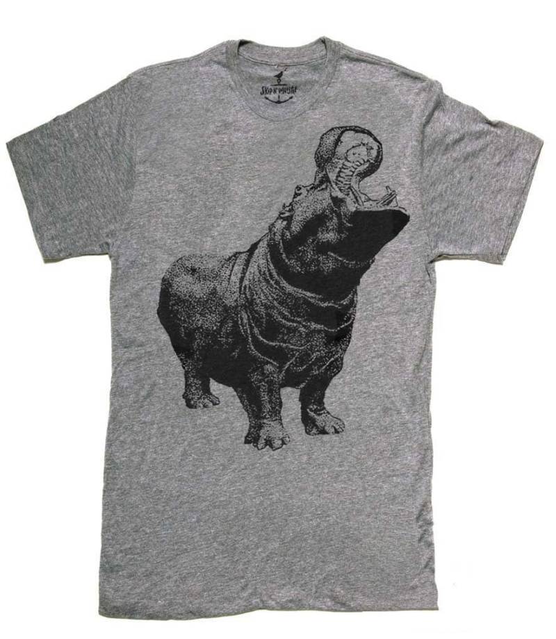 Herren Unisex T-Shirt Hungry Hippo Größen Sm Med Lg Xl Xxl 3Xl, 4Xl, 5Xl von handjobdesign