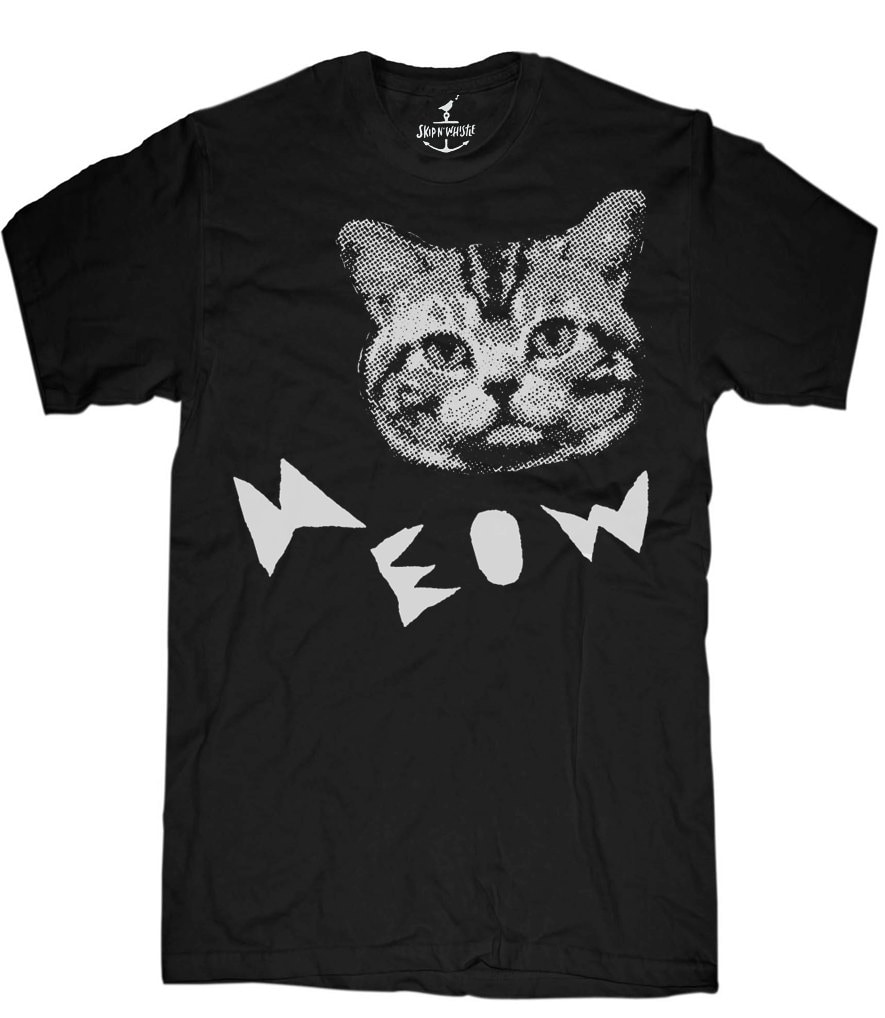 Herren Unisex T-Shirt - Meow Cat Größen Sm Med Lg Xl Xxl 3Xl, 4Xl, 5Xl von handjobdesign
