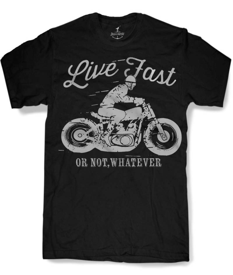 Live Fast Motorcycle Herren T-Shirt 8 Farbvarianten Größen Sm Med Lg Xl Xxl von handjobdesign