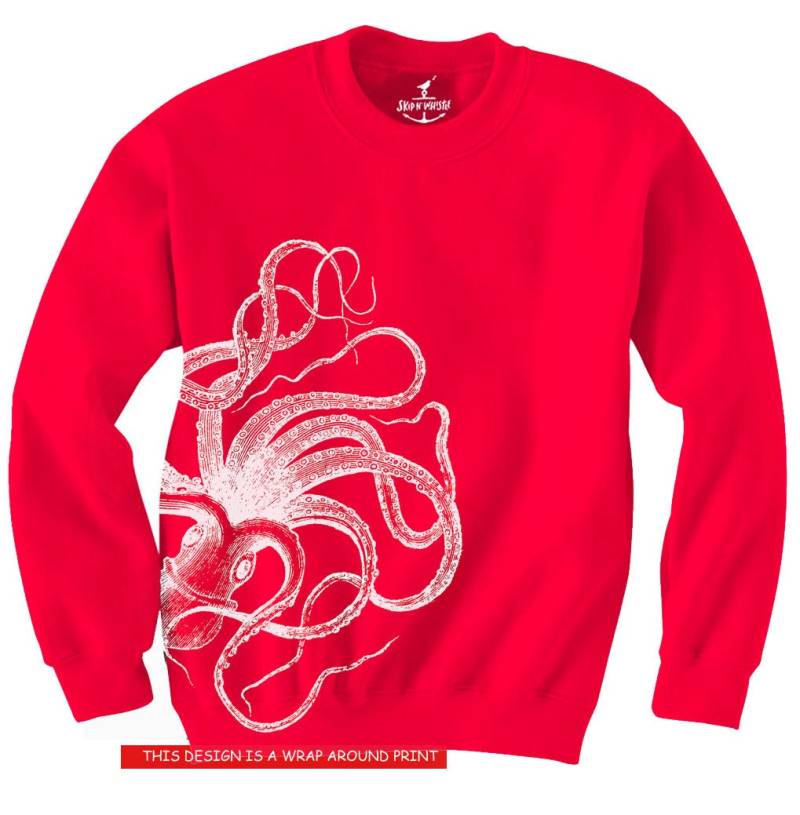 Octopus Sweatshirt Herren Unisex Pullover Sweatshirt S M L Xl Xxl Xxxl von handjobdesign