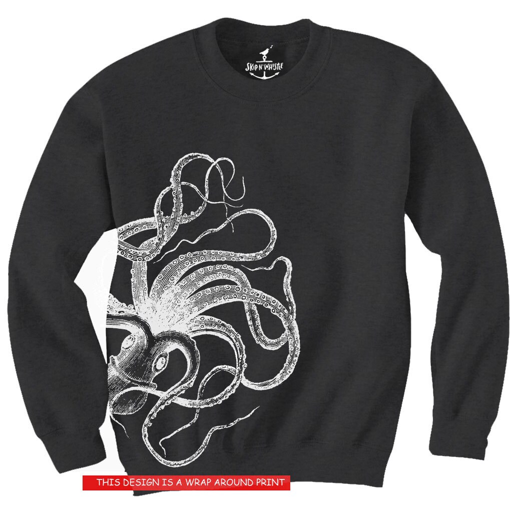 Octopus Sweatshirt Herren Unisex Pullover Sweatshirt S M L Xl Xxl Xxxl von handjobdesign