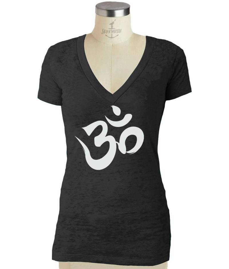 Ohm Om Yoga V Halsshirt Mond Damen Burnout V Neck Symbol T Shirt S M L Xl von handjobdesign