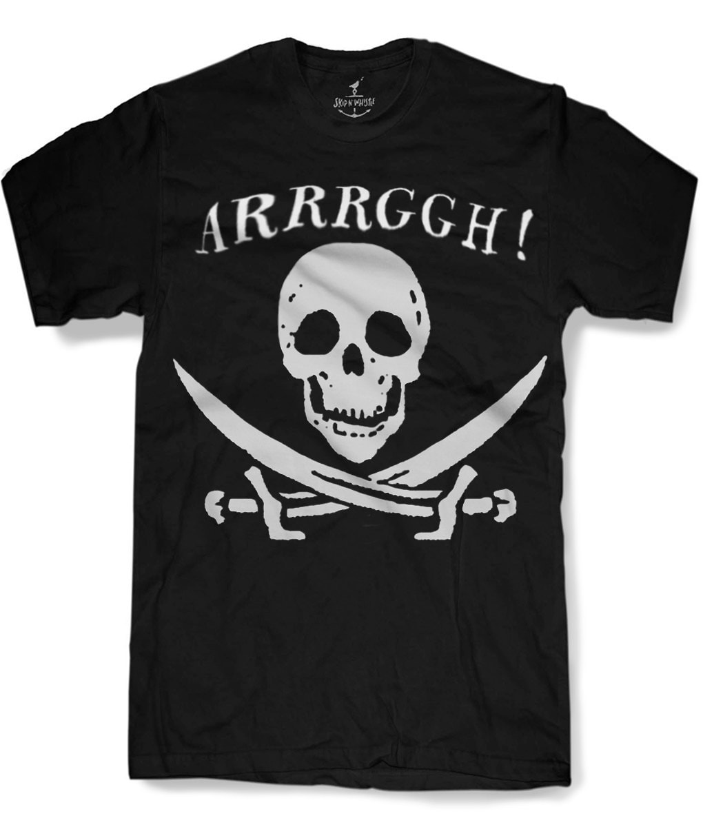Pirate Skull Flag Herren T-Shirt 8 Farbvarianten Größen Sm Med Lg Xl Xxl von handjobdesign