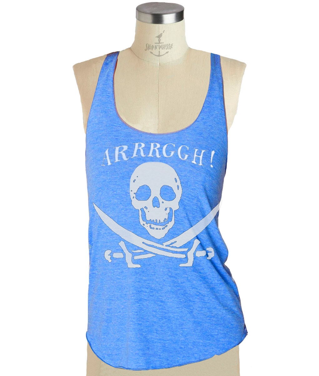 Pirate Skull Tank Top - Damen Racerback Shirt Tri-Blend S M L | 8 Farboptionen von handjobdesign