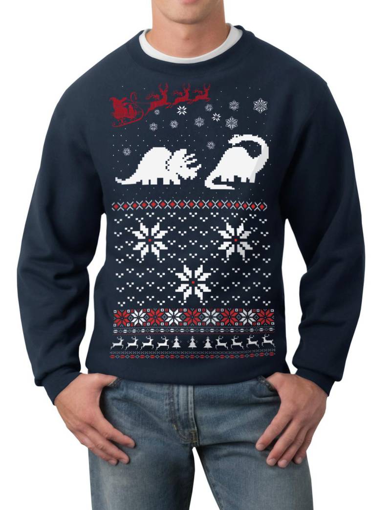 Ugly Christmas Pullover Weihnachtsmann Dinosaurier Sweatshirt Sm, Med, Lg, Xl, Xxl, Xxxl Herren Damen Unisex Tacky Farboptionen von handjobdesign