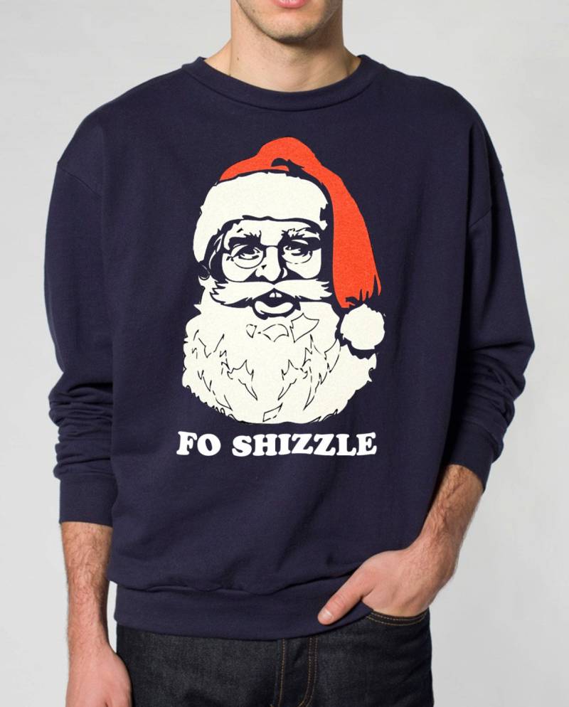 Ugly Christmas Pullover Weihnachtsmann Fo Shizzle Weihnachtspullover Santa Sweater Herren Hipster Funny von handjobdesign