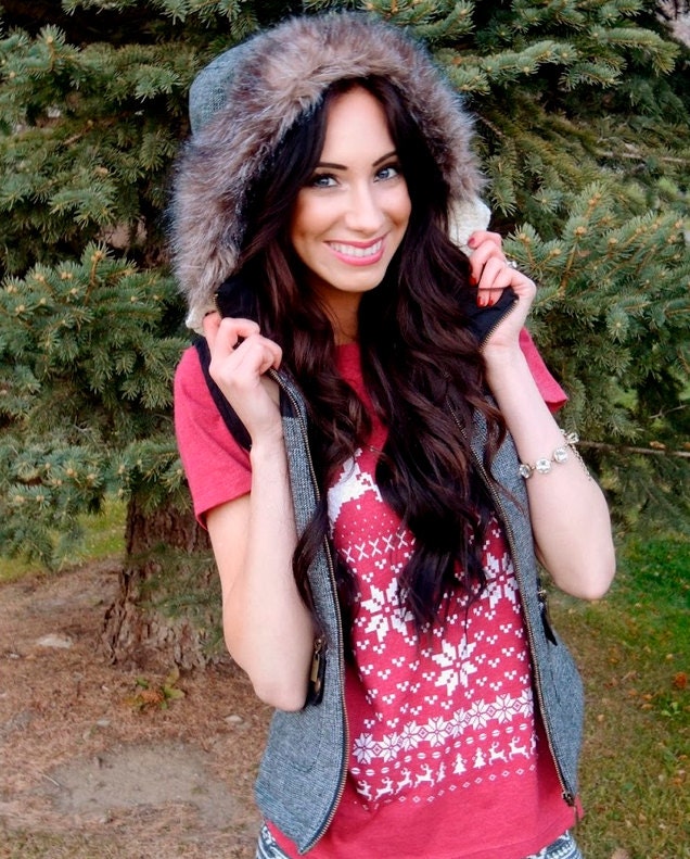 Ugly Christmas Sweater T-Shirt Hirsch Im Schnee Damen S M L Xl Xxl | 2 Farben von handjobdesign