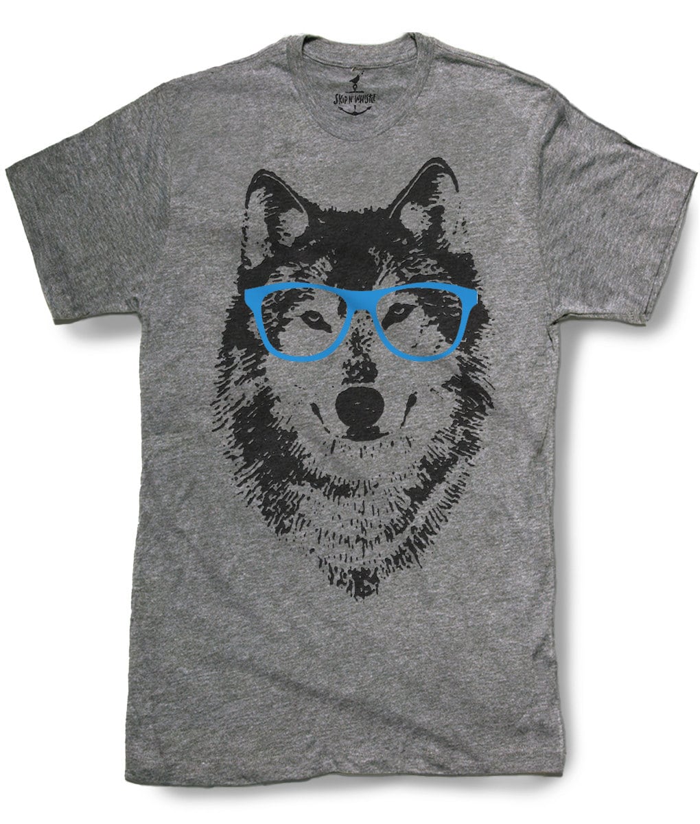 Wolf T Shirt Herren T-Shirt Vintage Style 8 Farbvarianten Größen Sm Med Lg Xl Xxl Skip N Whistle von handjobdesign