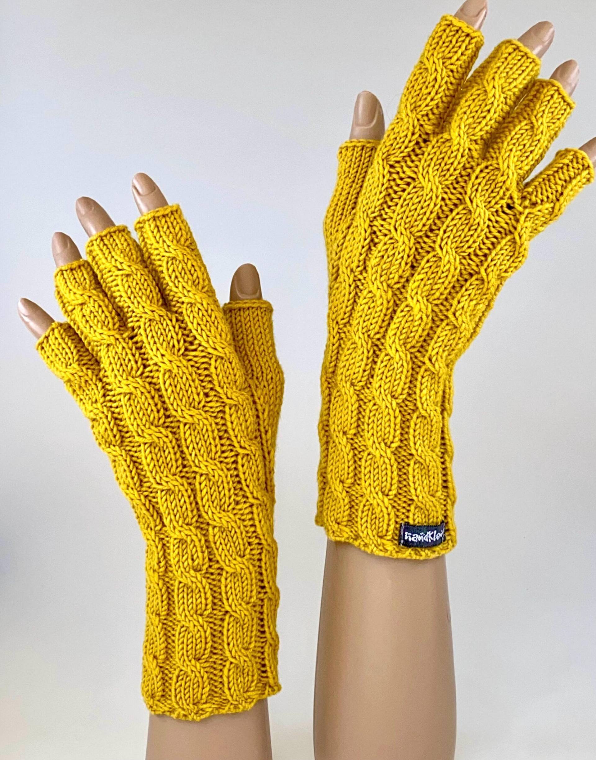 Marktfrauenhandschuhe "Emma" Mit Zopfmuster Für Damen Gr. M von handkleid