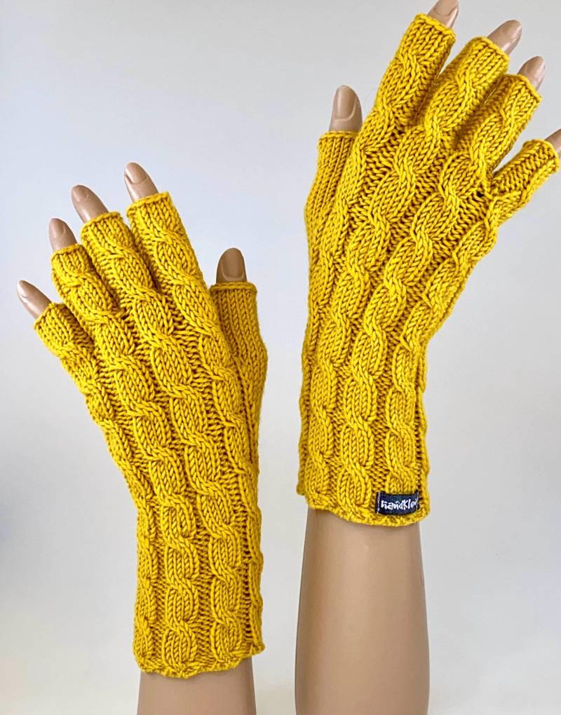 Marktfrauenhandschuhe "Emma" Mit Zopfmuster Für Damen Gr. M von handkleid