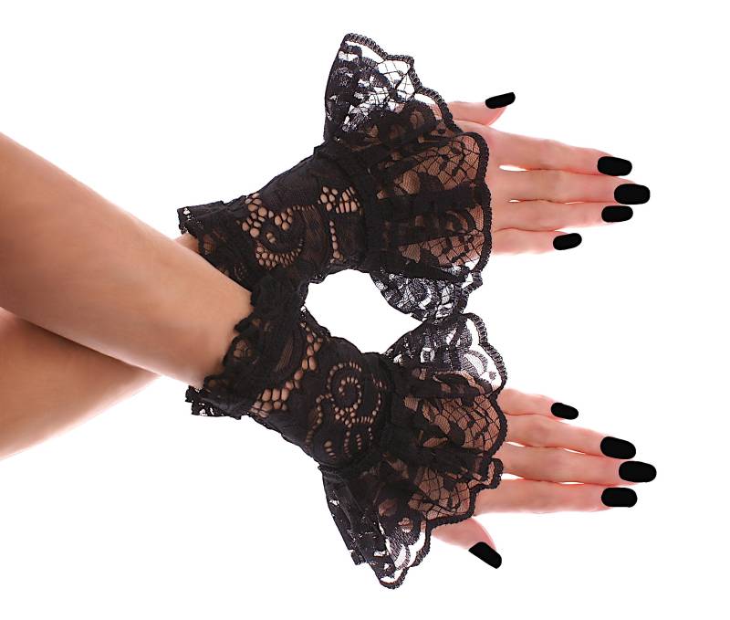 Schwarze Gothic Spitze Manschetten Gekräuselten Victorian Goth Handgelenk Handschuhe Armband Kostüm Xs - 3Xl Schwarze Gothic Spitze Manschetten Gekräuselten Victorian Goth Handgelenk Handschuhe Armband Kostüm Xs - 3Xl von handmadeItemsByIvi