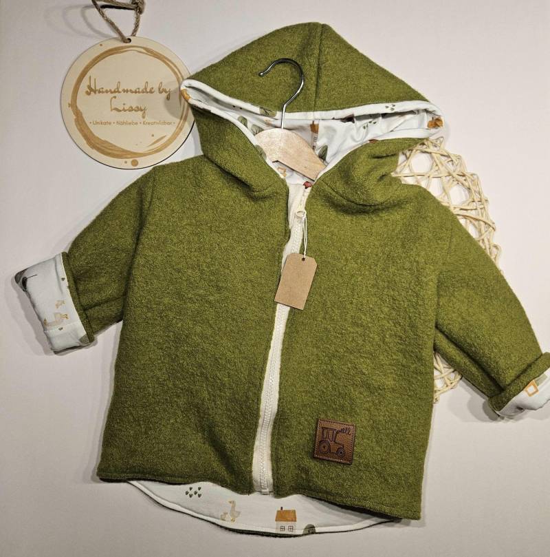Walkjacke Mit Traktorjersey in Größe 74 von handmadeLissy