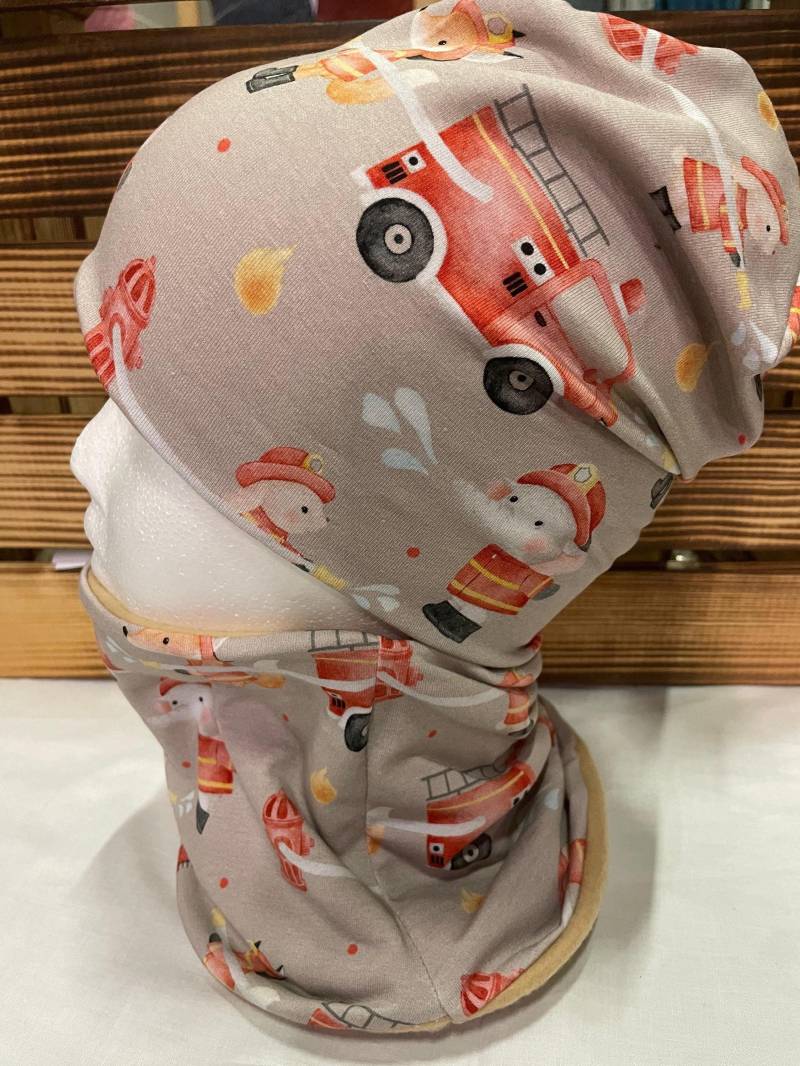 Mütze Und Loop Feuerwehr Gefütterte Kindermütze Mütze Und Loop Feuerwehr Gefütterte Kindermütze von handmadebyAngelikaZ