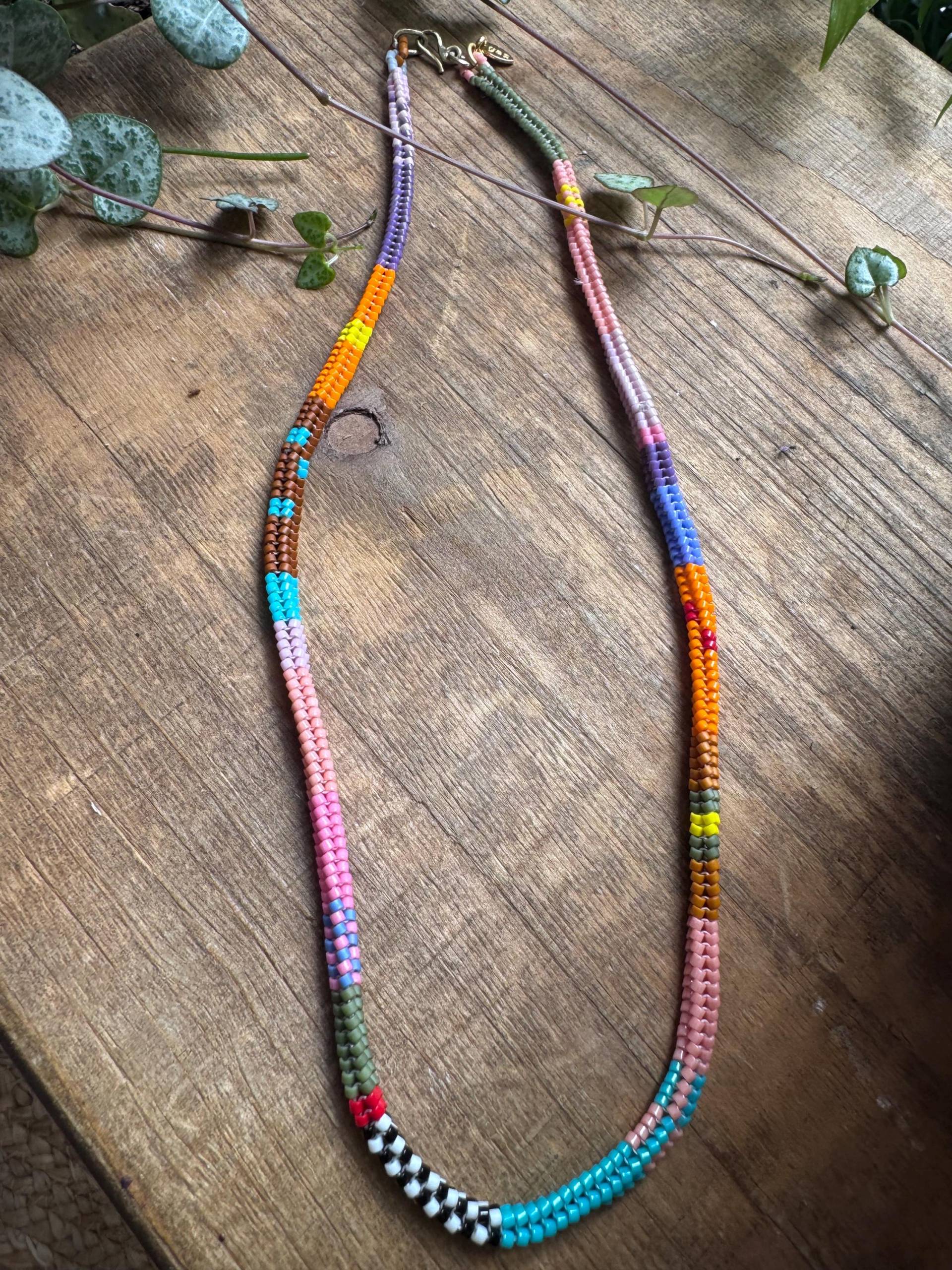 Handgewebte Perlen-Halskette | Boho Style Mit Perle Miyuki Perlen Handgewebte Perlen-Halskette | Boho Style Mit Perle Miyuki Perlen von handmadebygazjewelry
