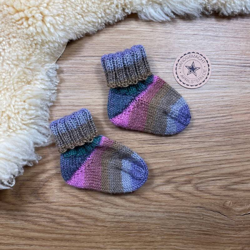 Babysocken Gestrickt 15 - 17 Handgestrickte Wollsocken von handmadebyhe84
