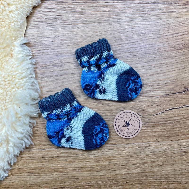 Babysocken Gr. 15 - 17 Blau Aus Weicher Wolle Babysocken Gr. 15 - 17 Blau Aus Weicher Wolle von handmadebyhe84