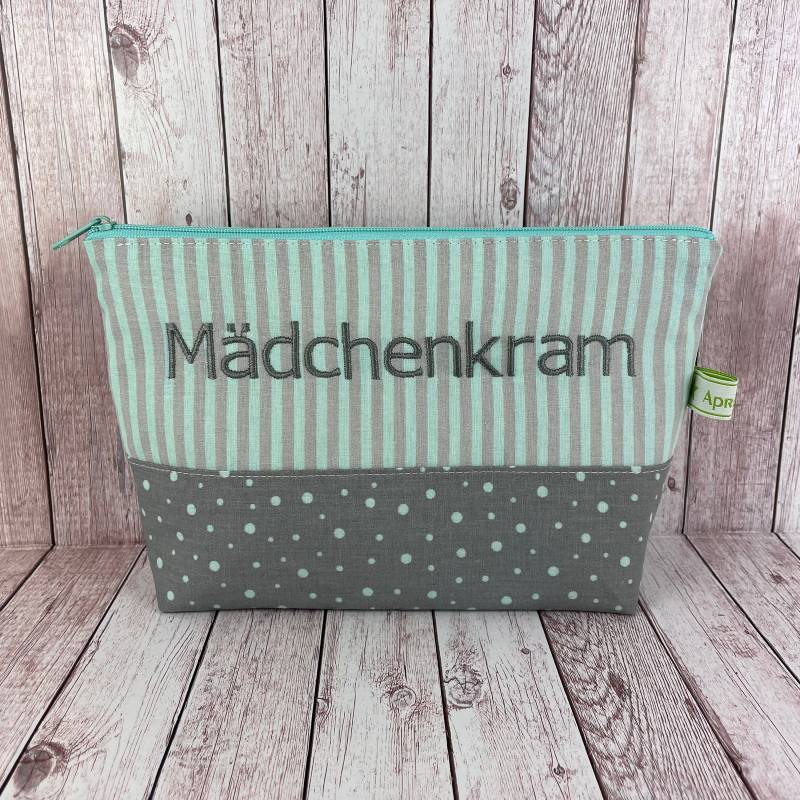 Kosmetiktasche Mädchenkram, Kosmetiktäschchen, Kleiner Kulturbeutel, Kulturtasche, Tasche Waschzeug, Waschbeutel von handmadebyhe84