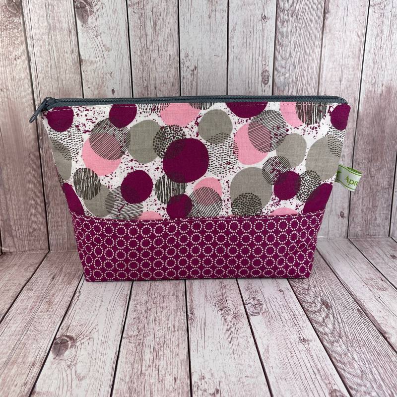 Kosmetiktasche Mädelskram Tasche Mädchenkram Schlampermäppchen Geschenk Mädchen Waschbeutel Rosa Grau von handmadebyhe84