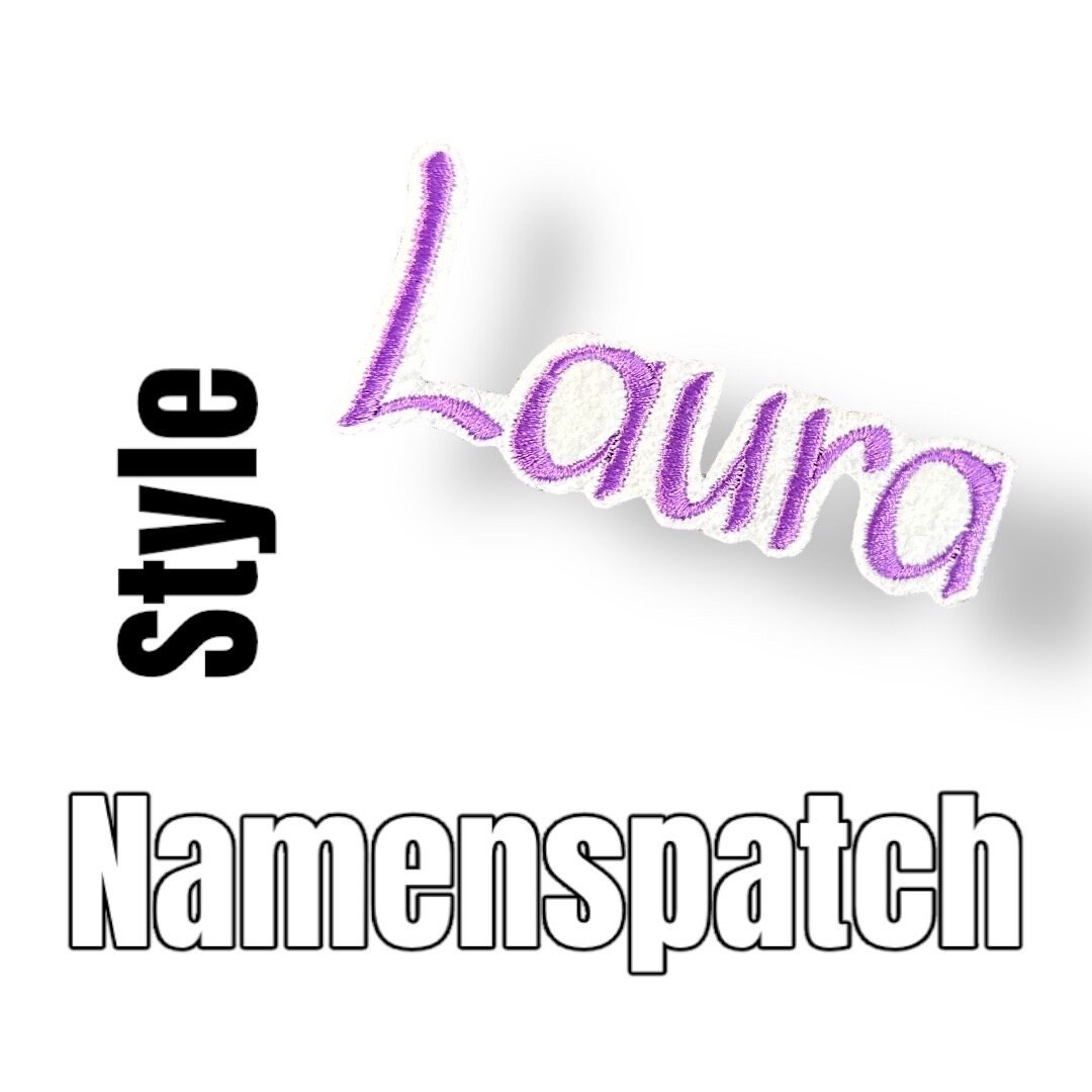 Namenspatch "style" Individuell Mit Namen Aufbügelbar Waschbar Ideal Für Schultüten, Taschen, Caps, Kleidung Pin Bügelbild Personalisiert Namenspatch "style" Individuell Mit Namen Aufbügelbar Waschbar Ideal Für Schultüten, Taschen, Caps, Kleidung Pin Bügelbild Personalisiert von handmadebyjurali