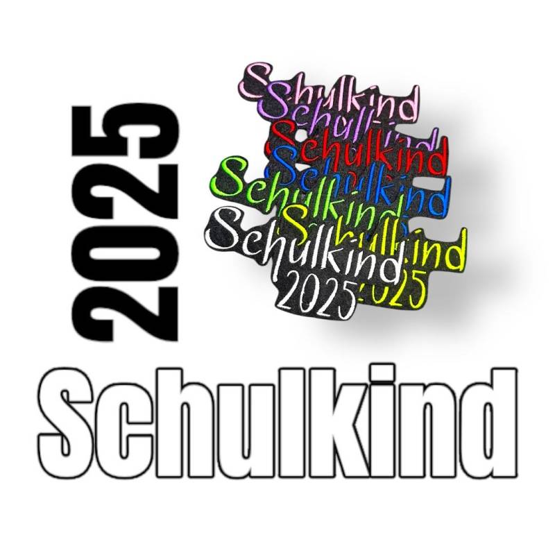 Schulkind 2025 "style" Patch Applikation Für Schultüten Zuckertüte Auf Schwarzem Waschbaren Filz M. Schmelzfolie Zum Aufbügeln Viele Farben von handmadebyjurali