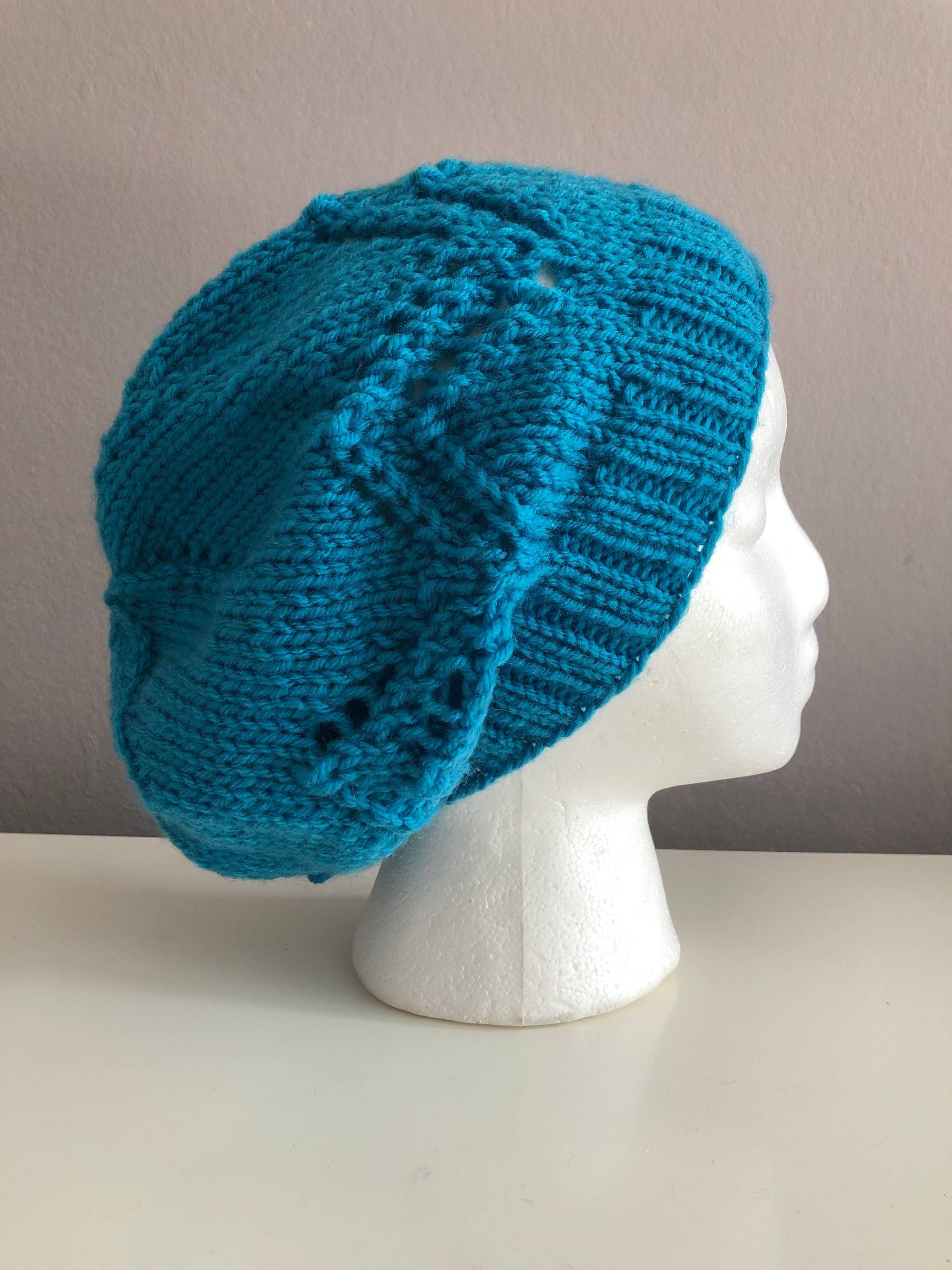 Petrol/strickmütze Mit Zick-Zack-Muster Petrol/strickmütze Mit Zick-Zack-Muster von handmadebysarajean