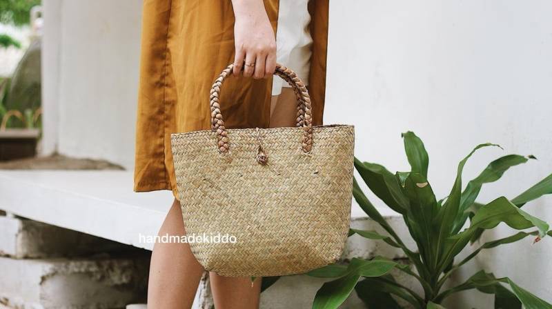 Sale Seegras Handtasche, Strohtasche, Boho Tasche, Sommer & Herbst Gewebte Frauen Geschenkideen von handmadekiddo