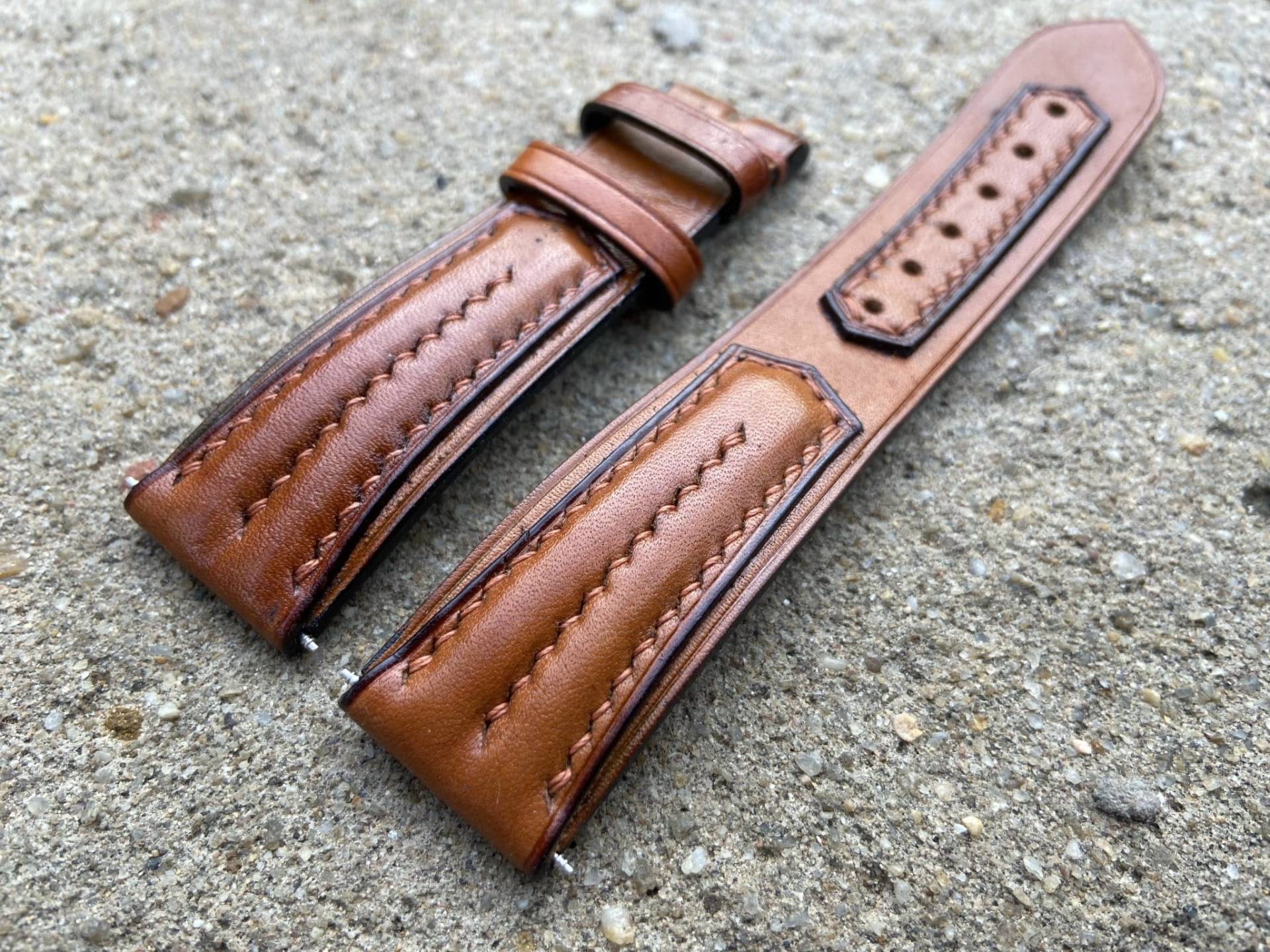 26mm/24mm/22mm/20mm/18mm/16mm Echt Tan Brown Veg Handgefärbtes Leder Uhrenarmband, Lederarmband, Uhrenarmband von handmadeshop79