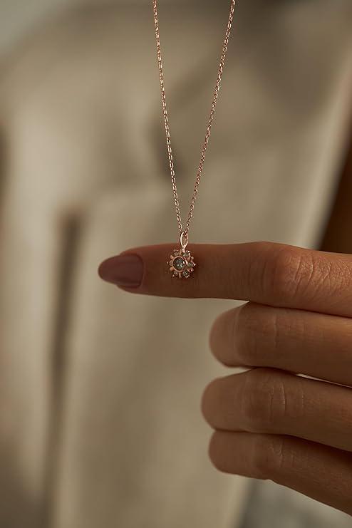 Halskette Mit Mini Sonnen Anhänger I 925 Sterling Silberkette Sonne 14K Gold Roségold Vergoldet Minimal Sun Echtschmuck von handmadeunique1