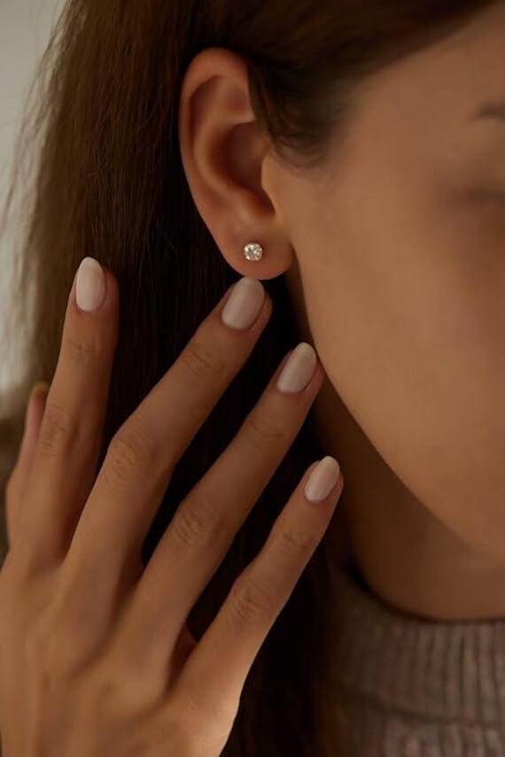 Ohrstecker Crystal Stone I Aus 925 Sterling Silber/Mit 14K Gold/Mit Roségold Vergoldet von handmadeunique1