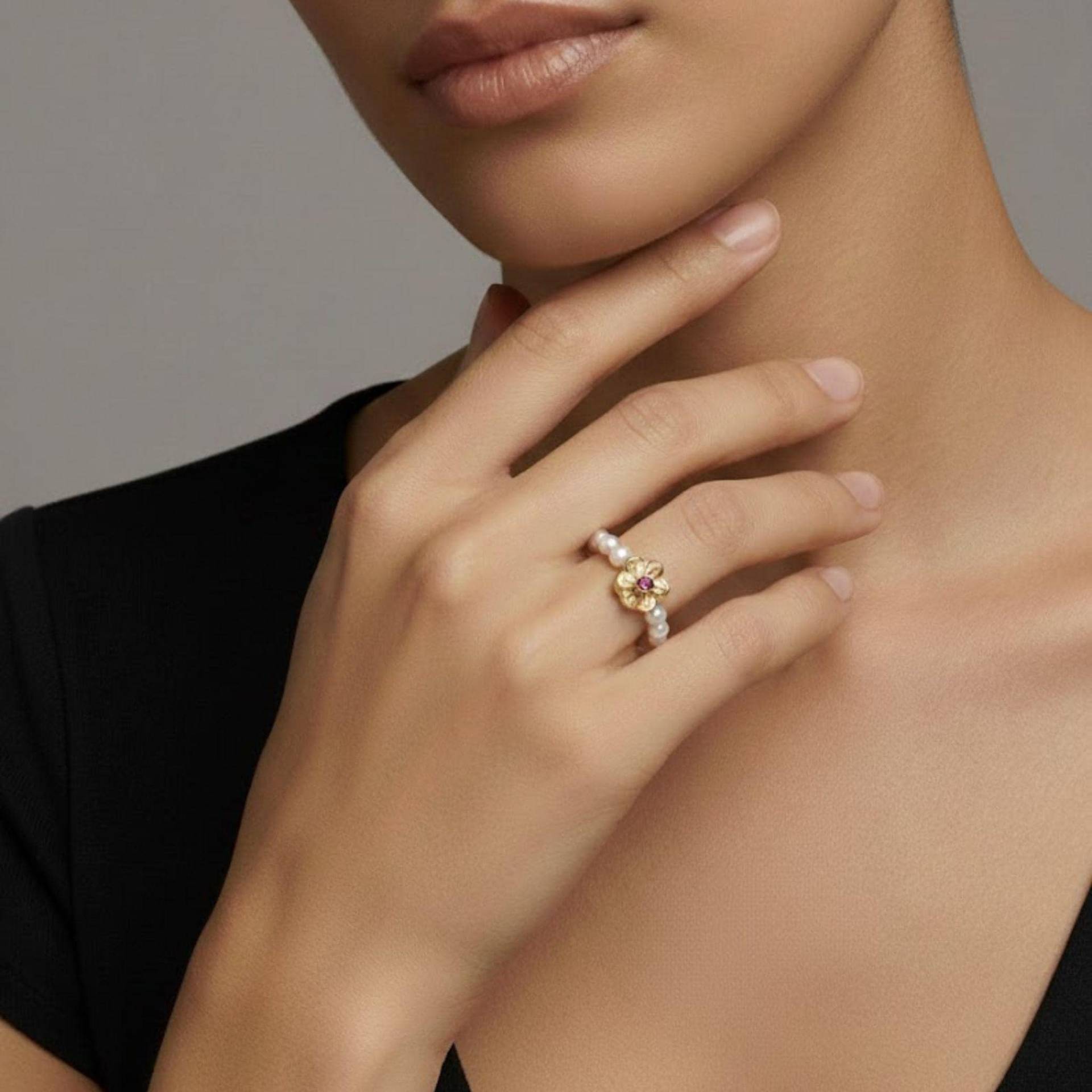 Pearl Anxiety Ring, Anti-stress Ring Aus Wasserfesten Perlen von handmadeunique1