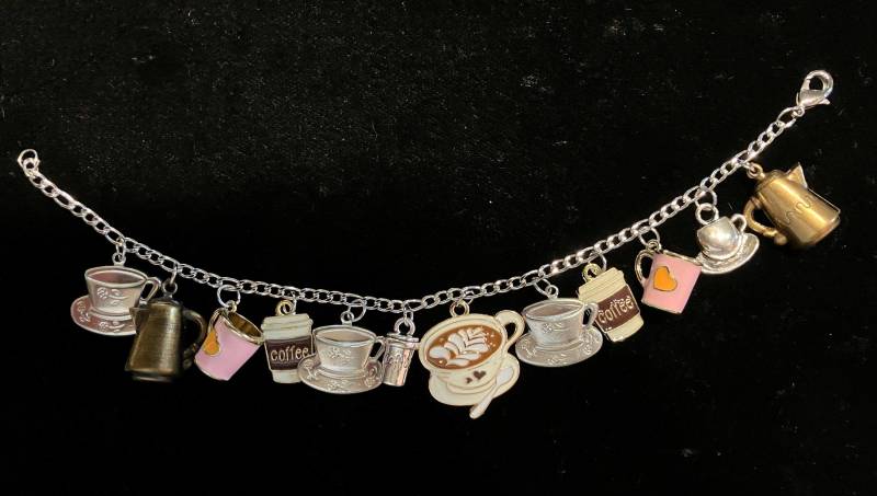 Kaffee Armband Handmade Vintage-Victorian Steampunk Recycled Mode - Und Kostümschmuck Mit 12 Anhängern. Kostenloser Versand Möglich von handsoftimebyjudith